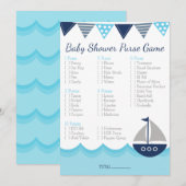 Wat zit er in je tas? – Zeeman babyshower spel Programmakaart (Voorkant / Achterkant)