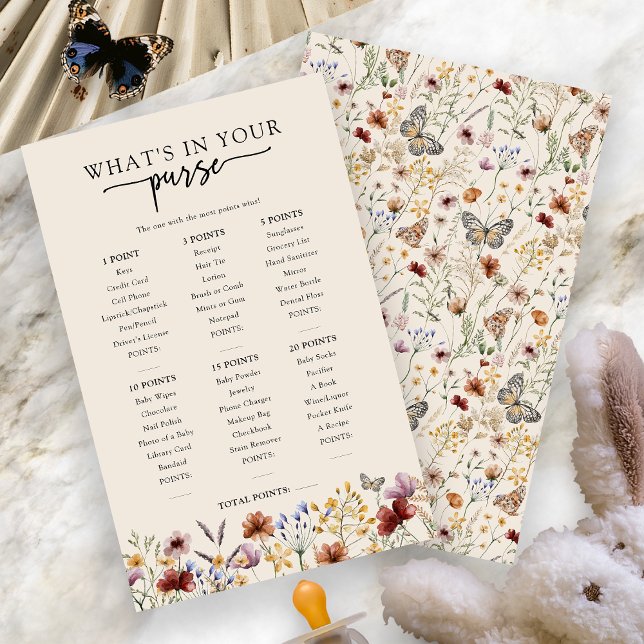 Wat Zit Er In Je Tasje Baby Spel (Boho Wildflower What's In Your Purse Baby Game by Painted Paperie
)