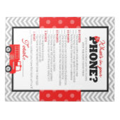 Wat zit er in je telefoon Firetruck Baby shower sp Notitieblok (Voorkant)