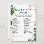 Wat zit er in je telefoon Safari Baby shower Game Kaart (Voorkant)