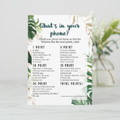 Wat zit er in je telefoon Safari Baby shower Game Kaart (Staand voorkant)