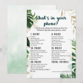 Wat zit er in je telefoon Safari Baby shower Game Kaart (Voorkant / Achterkant)