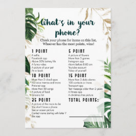 Wat zit er in je telefoon Safari Baby shower Game Kaart