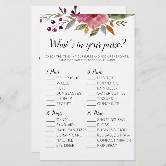 Wat zit er in je Vrijgezellenfeest? (Voorkant / Achterkant)