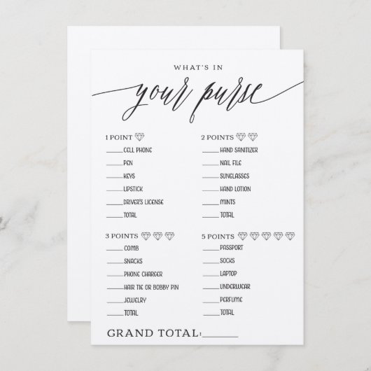 Wat zit er in je Vrijgezellenfeest? Informatiekaartje (Voorkant / Achterkant)