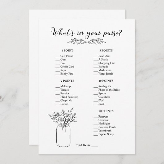 Wat zit er in je Vrijgezellenfeest? Programmakaart (Voorkant / Achterkant)