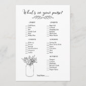 Wat zit er in je Vrijgezellenfeest? Programmakaart (Voorkant)