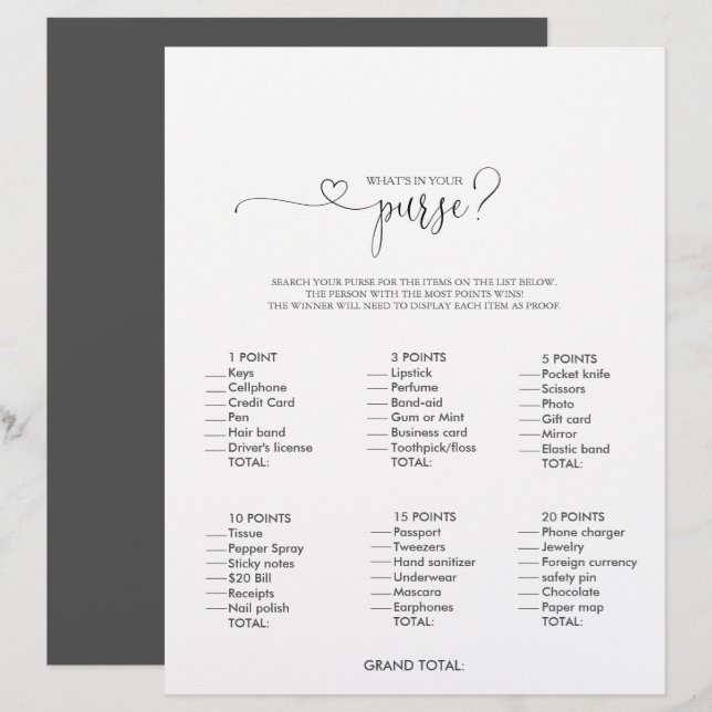 Wat zit er in je Vrijgezellenfeest voor paars scri (Voorkant / Achterkant)