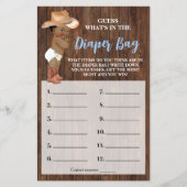 Wat zit er in luiertas AA Cowboy Shower Game Kaart (Voorkant)