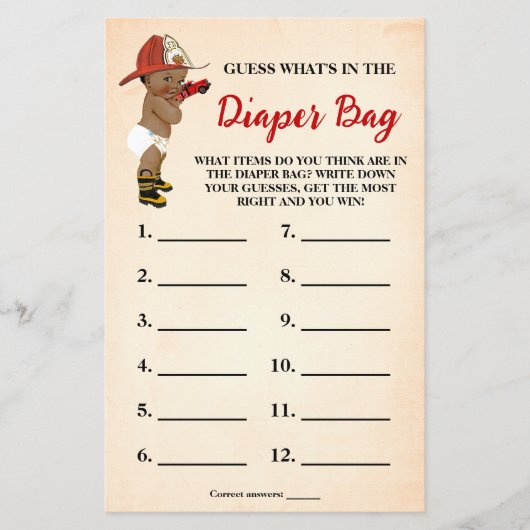 Wat zit er in luiertas AA Fireman Shower Game Kaar Flyer (Voorkant)