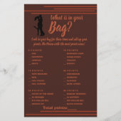 Wat zit er in uw Bag Shower Game Card Dark Flyer (Voorkant)