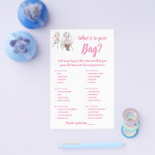 Wat zit er in uw Bag Shower Game Kaart Pink Love? (Enkel)