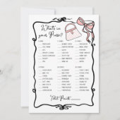 Wat zit er in uw handtas getekende boog bruids spe kaart (Voorkant)