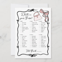 Wat zit er in uw handtas getekende boog bruids spe kaart