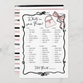 Wat zit er in uw handtas getekende boog bruids spe kaart (Voorkant / Achterkant)