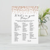 Wat zit er in uw handtas met roos Vrijgezellenfees Kaart (Staand voorkant)