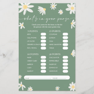 Wat zit er in uw portemonnee Baby shower spel