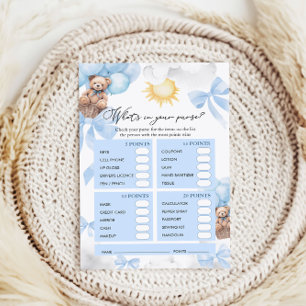 Wat zit er in uw portemonnee Baby shower spel