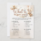 WAT ZIT ER IN UW PORTEMONNEE Baby shower Spel Scha Kaart (Voorkant)