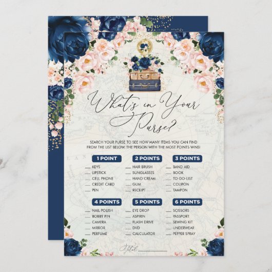 Wat zit er in uw portemonnee Navy Travel Bridal Ga Kaart (Voorkant / Achterkant)