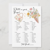 Wat zit er in uw portemonnee schepte bruids spel kaart (Voorkant)