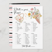 Wat zit er in uw portemonnee schepte bruids spel kaart (Voorkant / Achterkant)