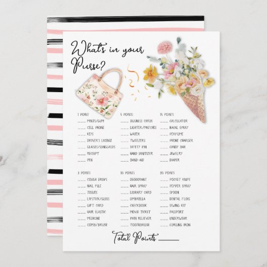 Wat zit er in uw portemonnee schepte bruids spel kaart (Voorkant / Achterkant)