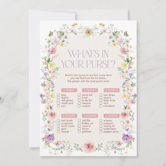 Wat zit er in uw portemonnee Vrijgezellenfeest Gam Kaart (Voorkant)