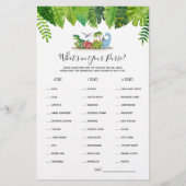 Wat zit er in uw Purse Dinosaur Baby shower Game (Voorkant)