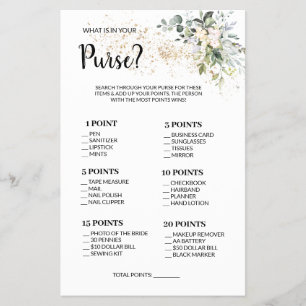 Wat zit er in uw Purse Herbal Shower Game Kaart? Flyer