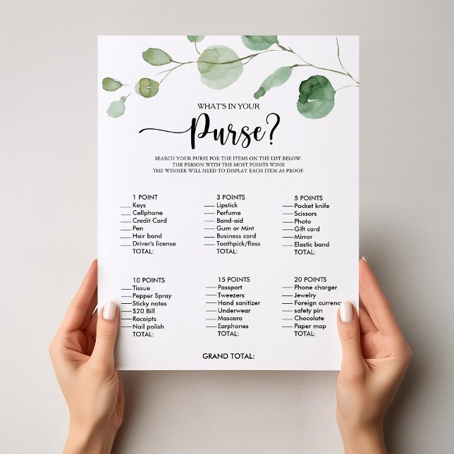 Wat zit er in uw Purse Minimalist Vrijgezellenfees (Creator heeft geüpload)