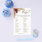 Wat zit er in uw Purse Pampas Shower Game-kaart? Flyer (Enkel)