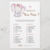 Wat zit er in uw tas Baby Elephant Baby shower (Voorkant)