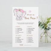 Wat zit er in uw tas Baby Elephant Baby shower (Staand voorkant)