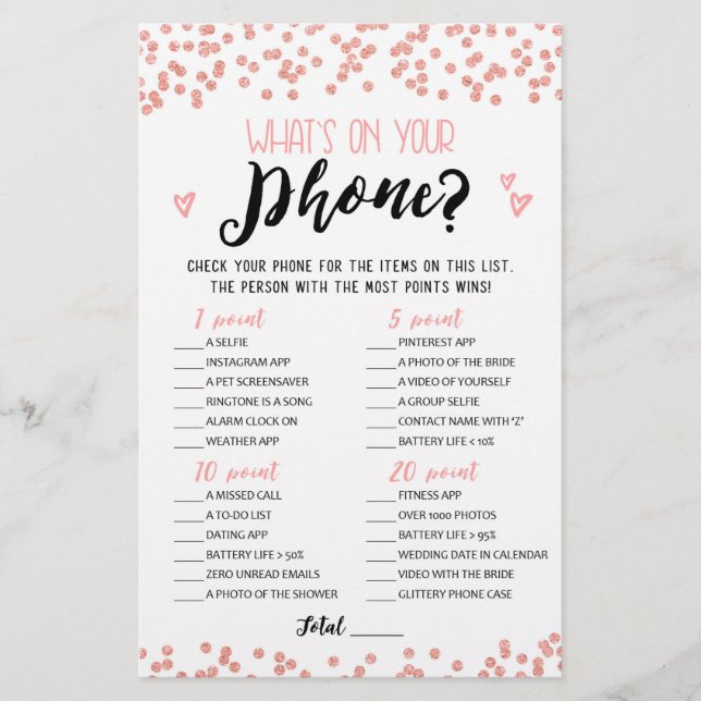 Wat zit er op je telefoon Bruidsfeest, Hen Party s (Voorkant)