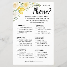Wat zit er op je telefoon Lemon&Roses Shower Game  Flyer