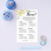 Wat zit er op je telefoon Lemon&Roses Shower Game  Flyer (Enkel)