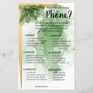Wat zit er op je telefoon Tropische Douche Spelkaa Flyer