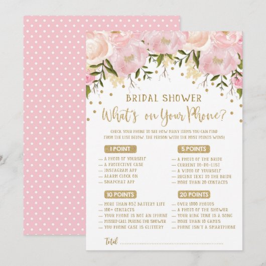 Wat zit er op je telefoon vrijgezellenfeest spel r (Voorkant / Achterkant)