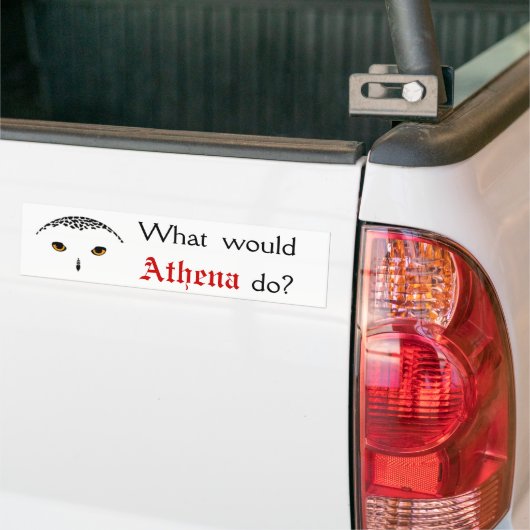 Wat zou Athena doen? Bumpersticker (Op Truck)
