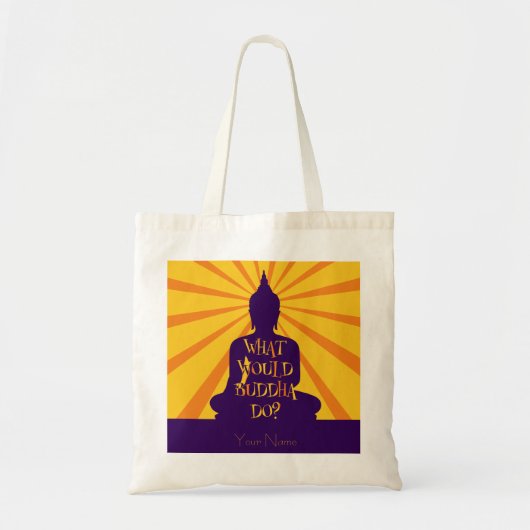 Wat zou Boeddha doen? Buddha Statue Silhouette Tote Bag (Voorkant)