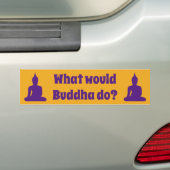 Wat zou Boeddha doen? Gezegende Boeddha silhouette Bumpersticker (Op auto)