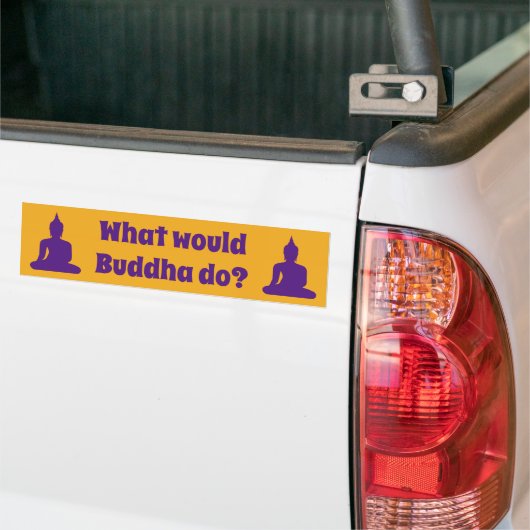 Wat zou Boeddha doen? Gezegende Boeddha silhouette Bumpersticker (Op Truck)