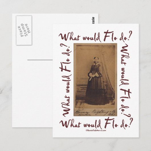 Wat zou Flo doen? Florence Nightingale Briefkaart (Voorkant / Achterkant)