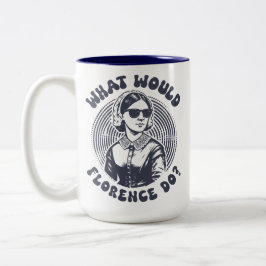 Wat zou Florence doen? Florence Nightingale Retro Tweekleurige Koffiemok