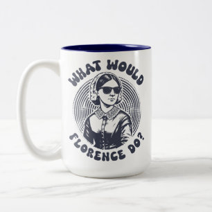 Wat zou Florence doen? Florence Nightingale Retro Tweekleurige Koffiemok