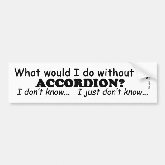 Wat zou ik doen, Accordion Bumpersticker (Voorkant)
