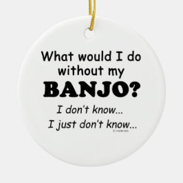 Wat zou ik doen, Banjo Keramisch Ornament