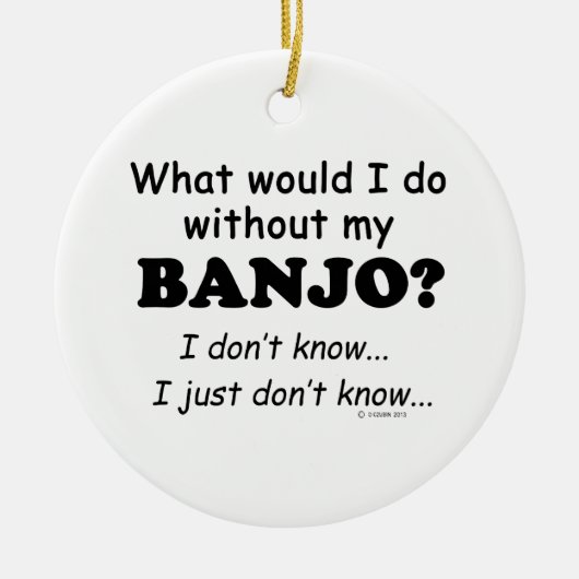 Wat zou ik doen, Banjo Keramisch Ornament (Voorkant)
