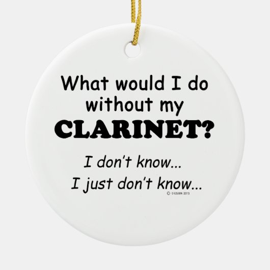 Wat zou ik doen, Clarinet Keramisch Ornament (Voorkant)